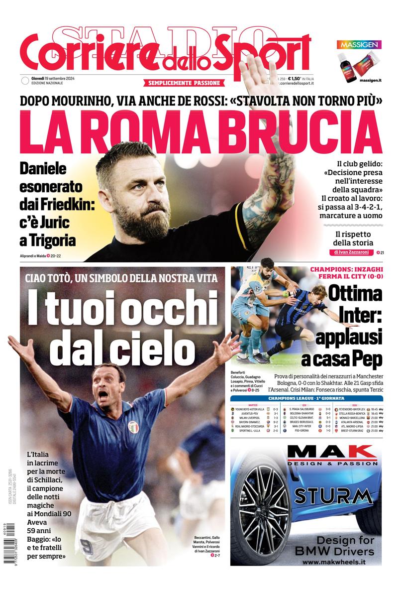 Prima-pagina-corriere-dello-sport-edizione-di-oggi-19-09-2024