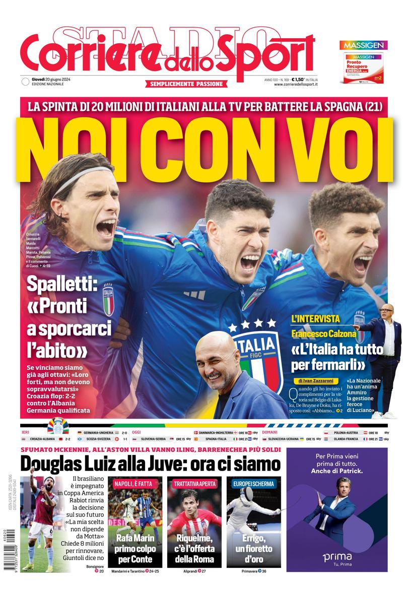 Prima-pagina-corriere-dello-sport-edizione-di-oggi-20-06-2024