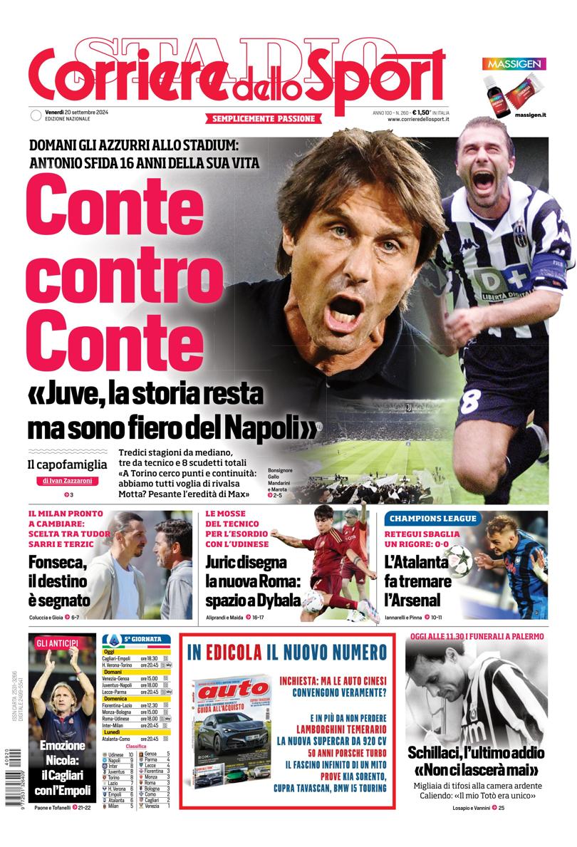 Prima-pagina-corriere-dello-sport-edizione-di-oggi-20-09-2024