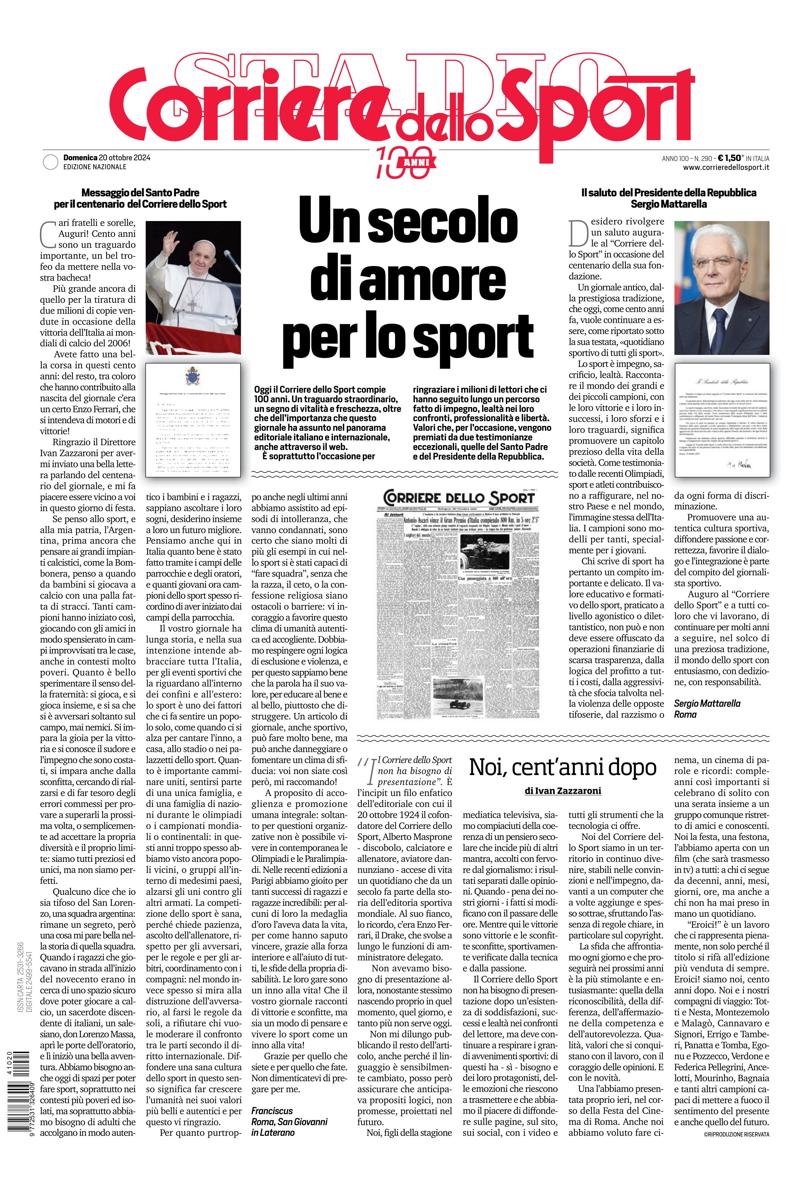 Prima-pagina-corriere-dello-sport-edizione-di-oggi-20-10-2024