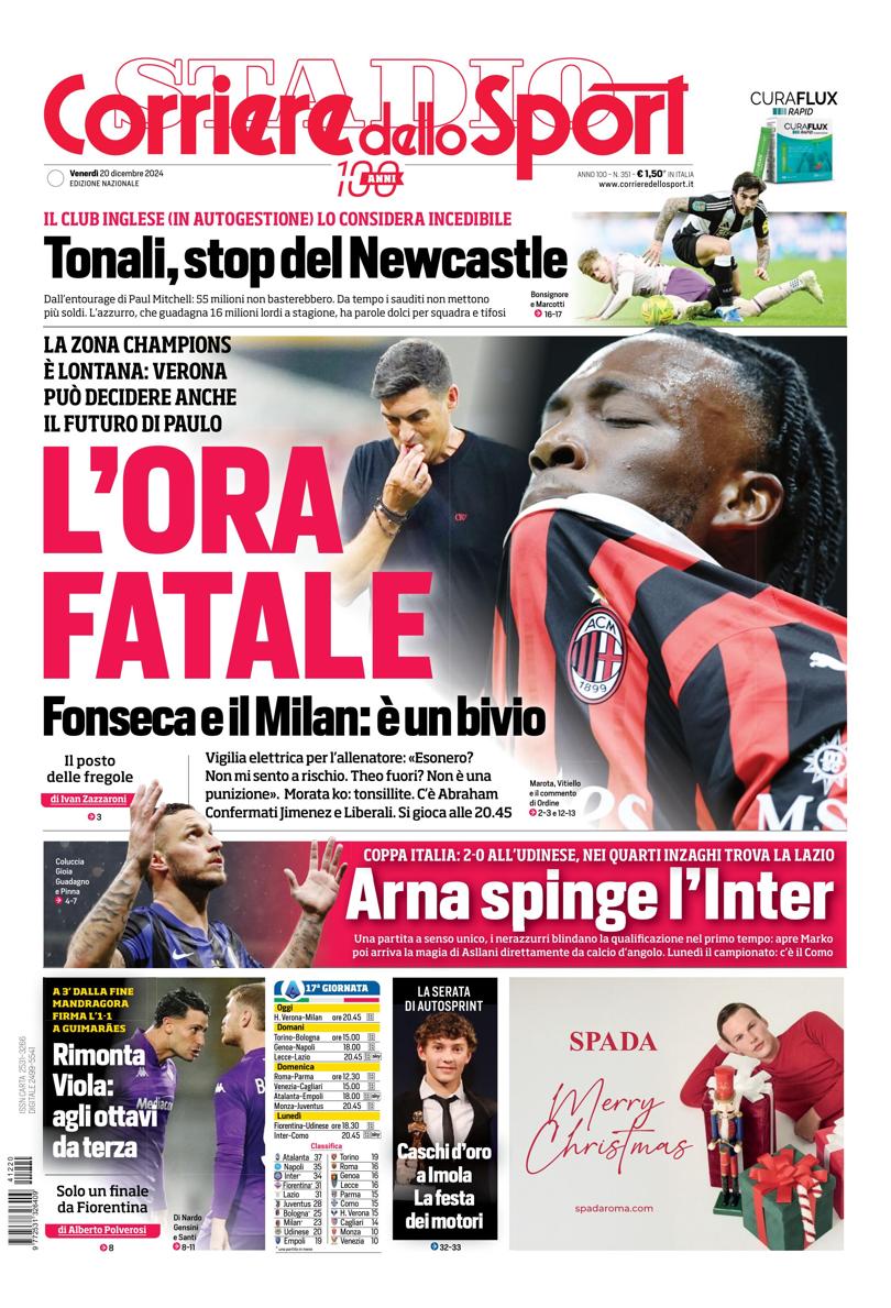 Prima-pagina-corriere-dello-sport-edizione-di-oggi-20-12-2024