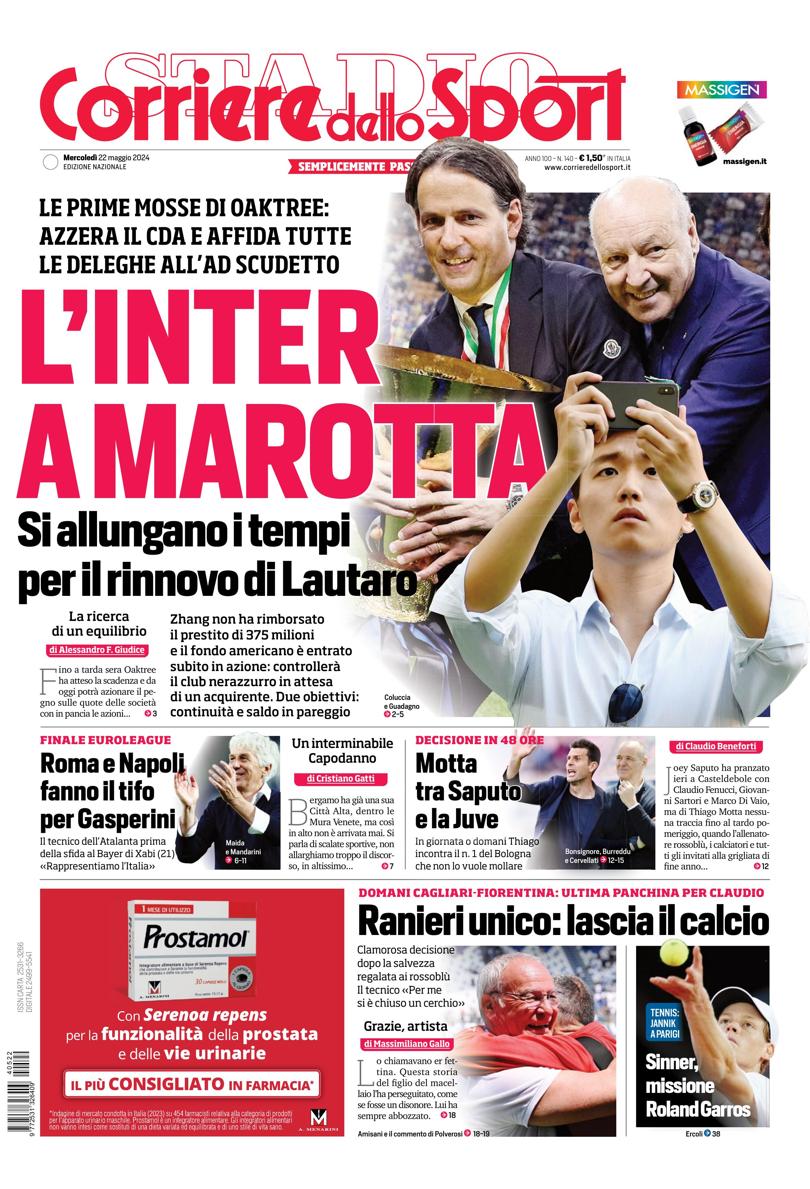 Prima-pagina-corriere-dello-sport-edizione-di-oggi-2024-05-22