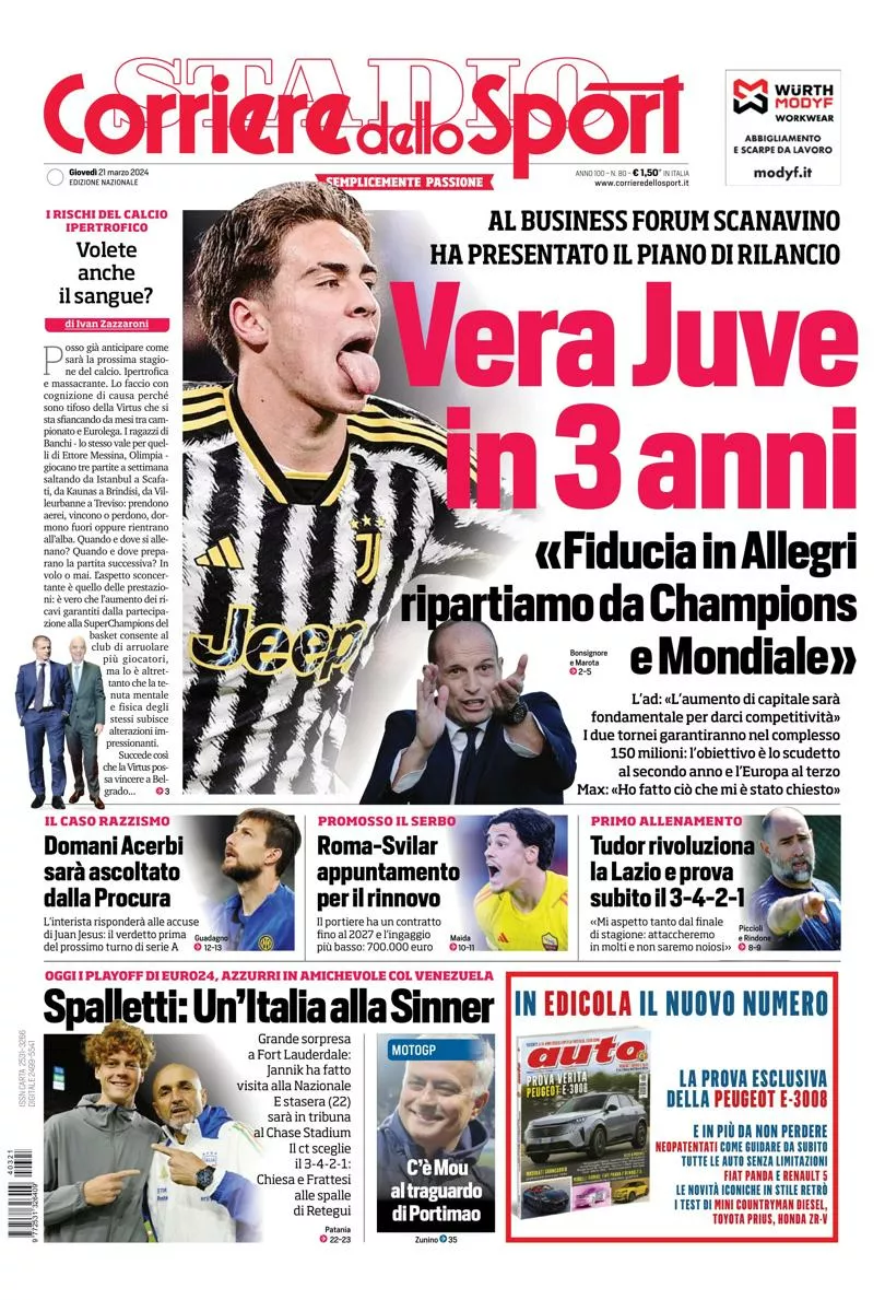 Prima-pagina-corriere-dello-sport-edizione-di-oggi-21-03-2024