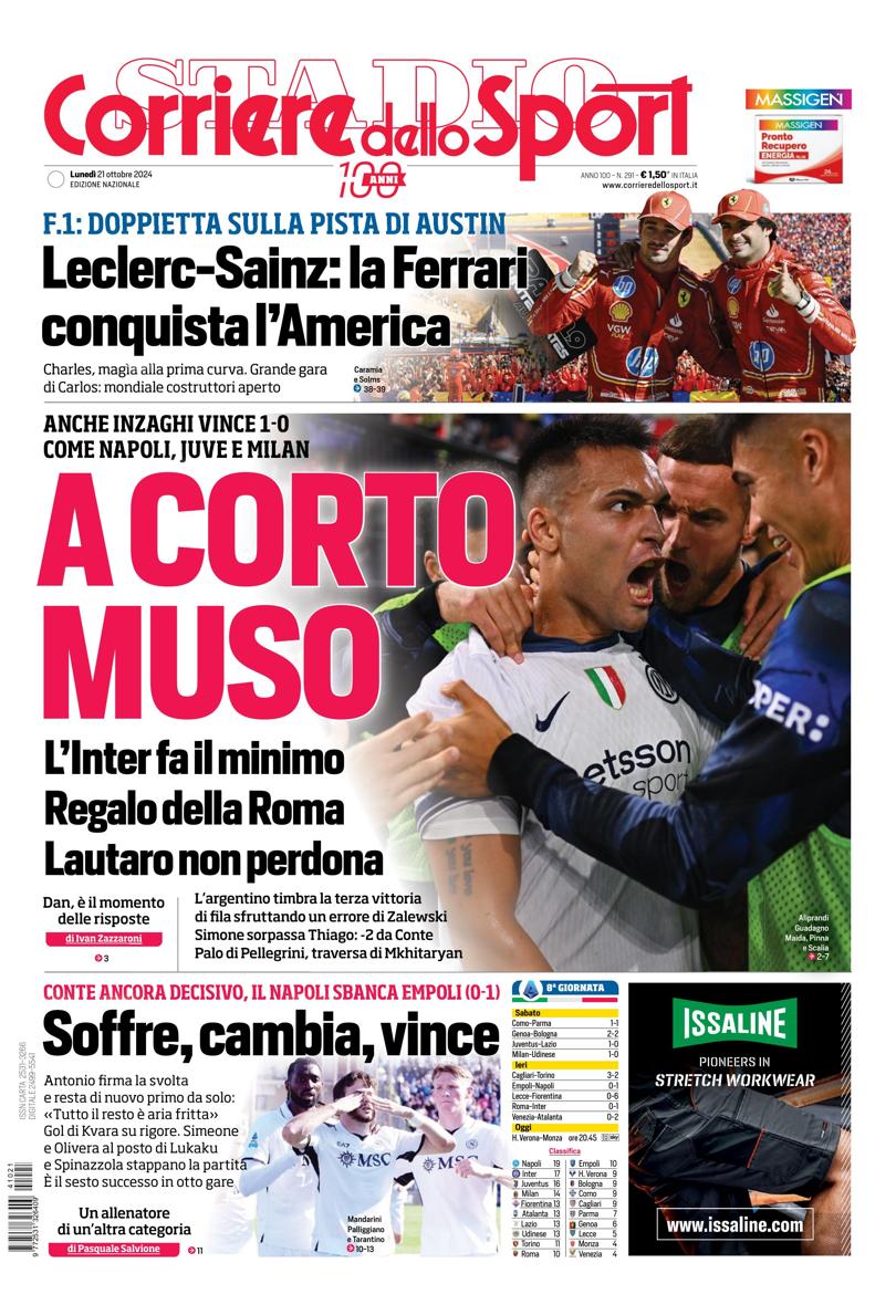 Prima-pagina-corriere-dello-sport-edizione-di-oggi-21-10-2024