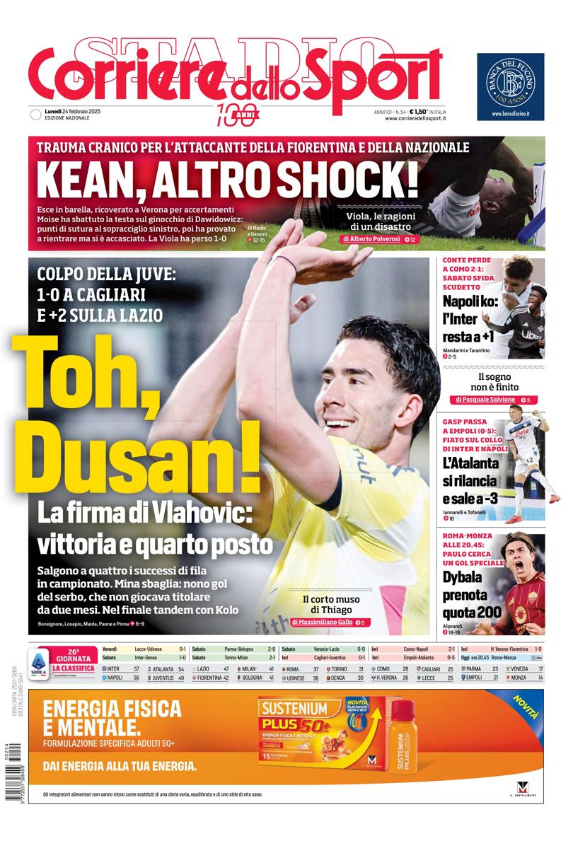 Prima-pagina-corriere-dello-sport-edizione-di-oggi-24-02-2025