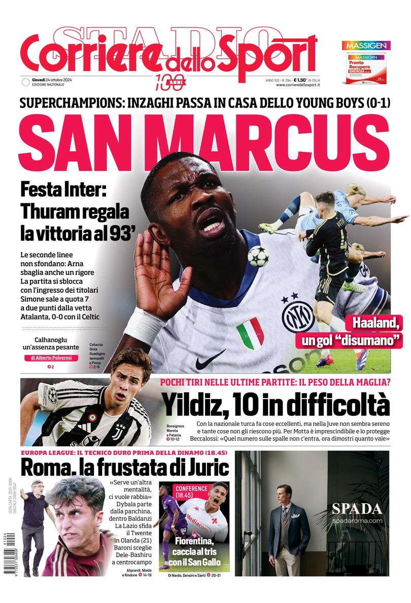 Prima-pagina-corriere-dello-sport-edizione-di-oggi-24-10-2024