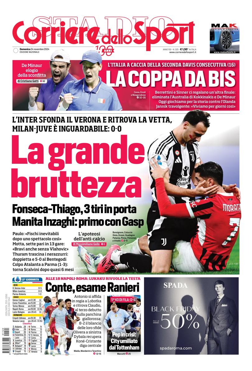 Prima-pagina-corriere-dello-sport-edizione-di-oggi-24-11-2024