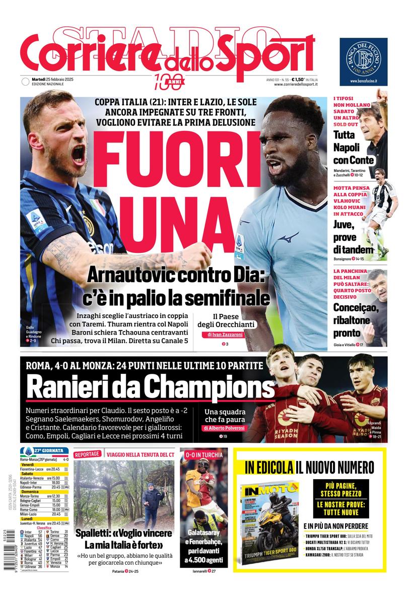 Prima-pagina-corriere-dello-sport-edizione-di-oggi-25-02-2025