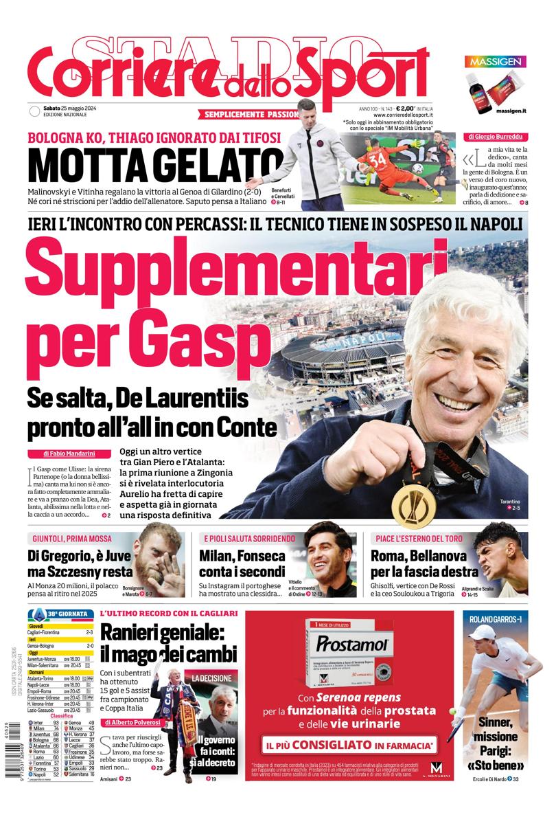 Prima-pagina-corriere-dello-sport-edizione-di-oggi-25-05-2024