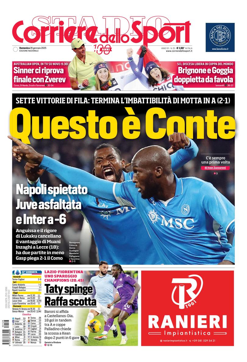 Prima-pagina-corriere-dello-sport-edizione-di-oggi-26-01-2025