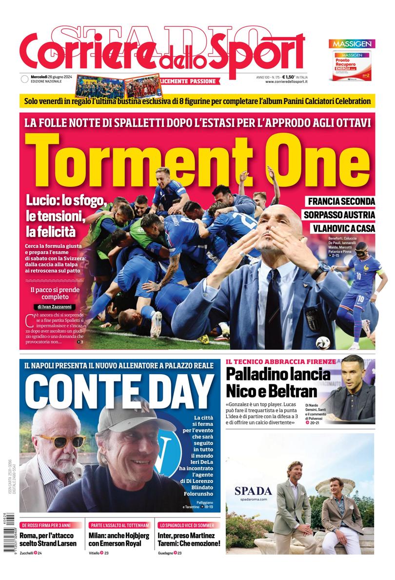 Prima-pagina-corriere-dello-sport-edizione-di-oggi-26-06-2024