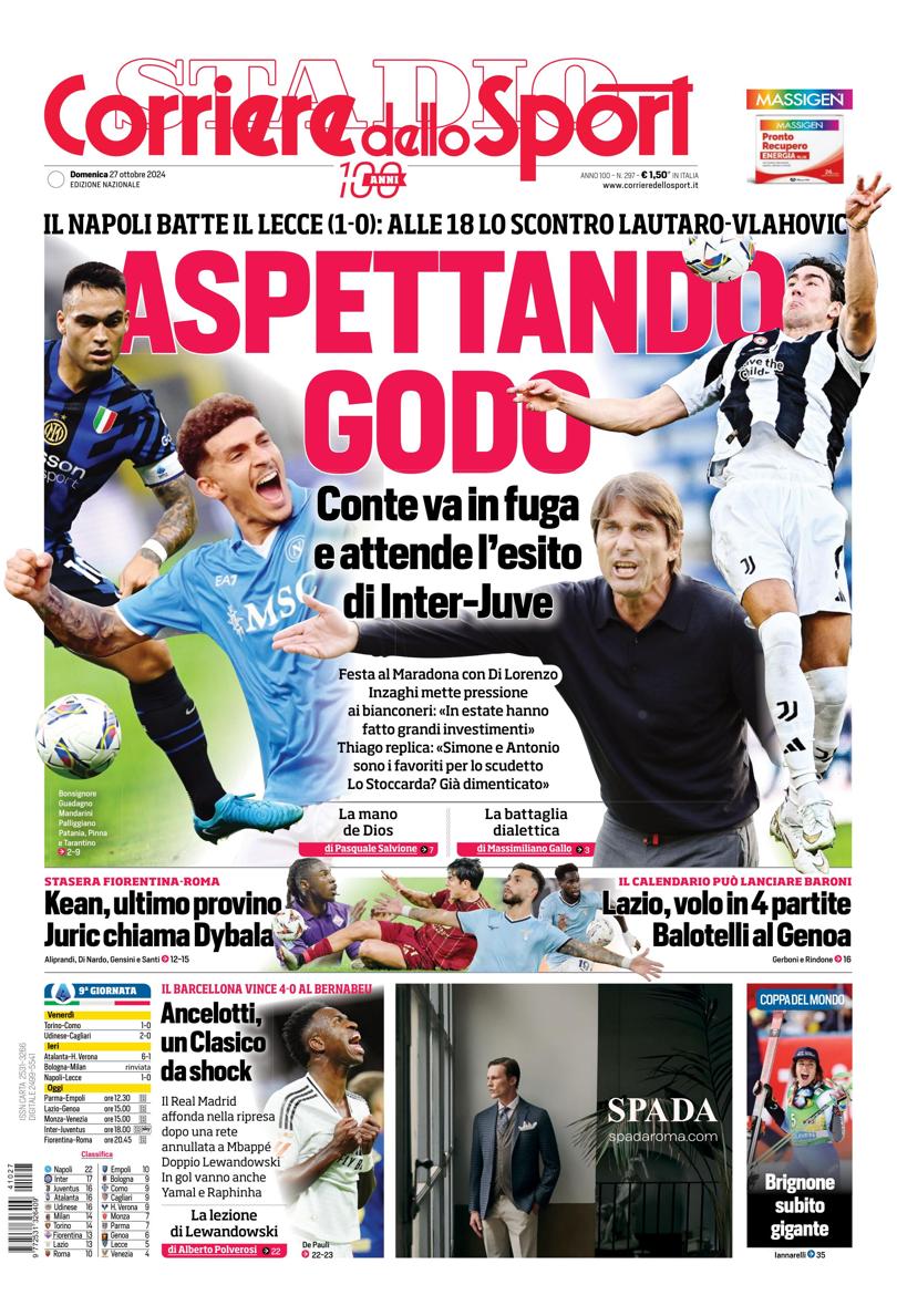 Prima-pagina-corriere-dello-sport-edizione-di-oggi-27-10-2024