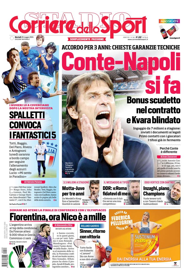 Prima-pagina-corriere-dello-sport-edizione-di-oggi-28-05-2024