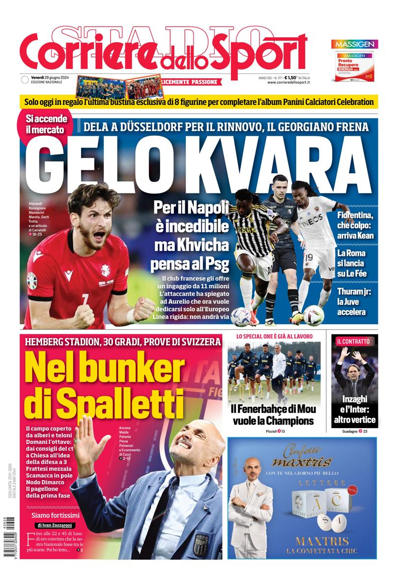 Prima-pagina-corriere-dello-sport-edizione-di-oggi-28-06-2024