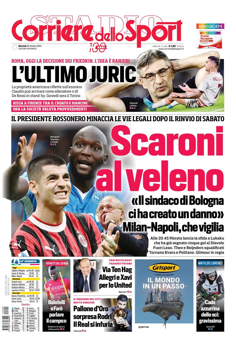 Prima-pagina-corriere-dello-sport-edizione-di-oggi-29-10-2024