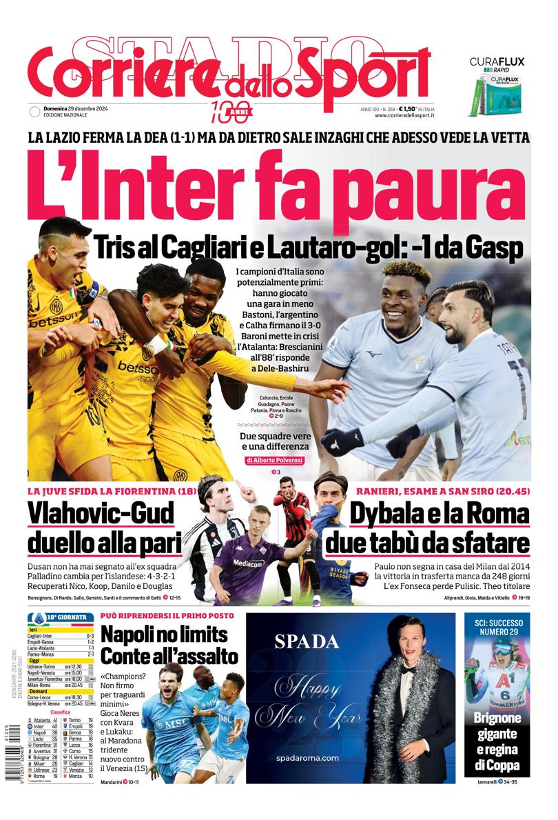 Prima-pagina-corriere-dello-sport-edizione-di-oggi-29-12-2024