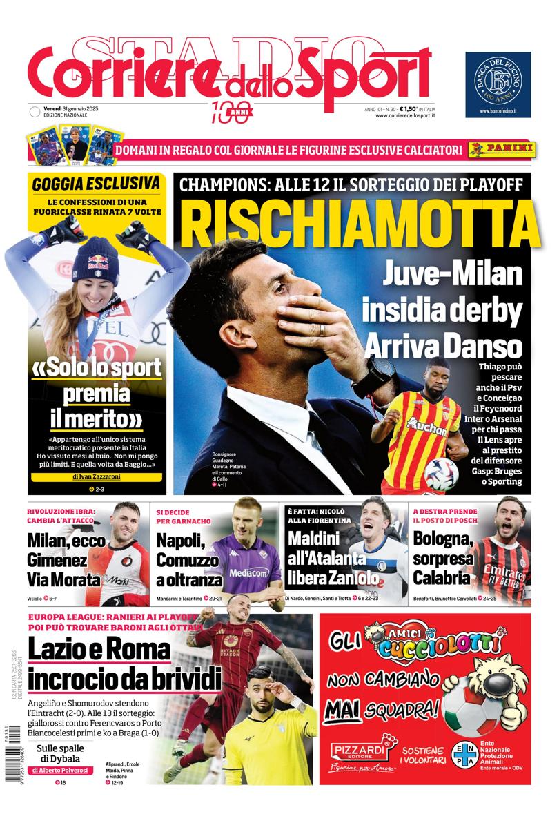 Prima-pagina-corriere-dello-sport-edizione-di-oggi-31-01-2025