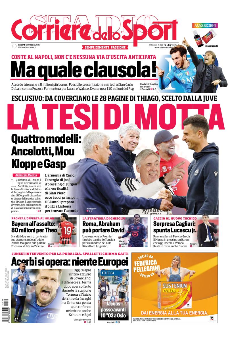 Prima-pagina-corriere-dello-sport-edizione-di-oggi-31-05-2024