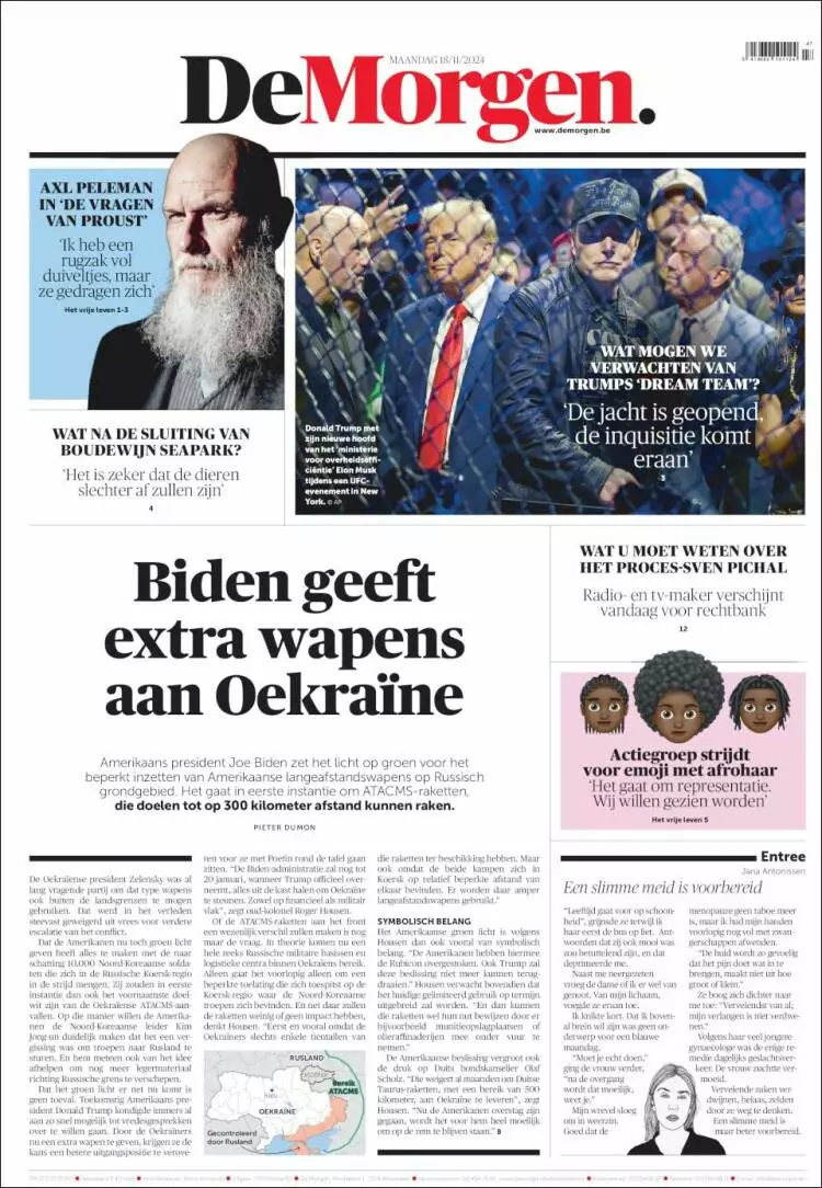 Prima-pagina-de-morgen-edizione-di-oggi-2024-11-18