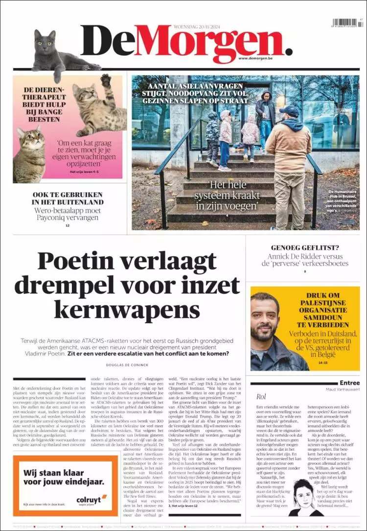 Prima-pagina-de-morgen-edizione-di-oggi-2024-11-20