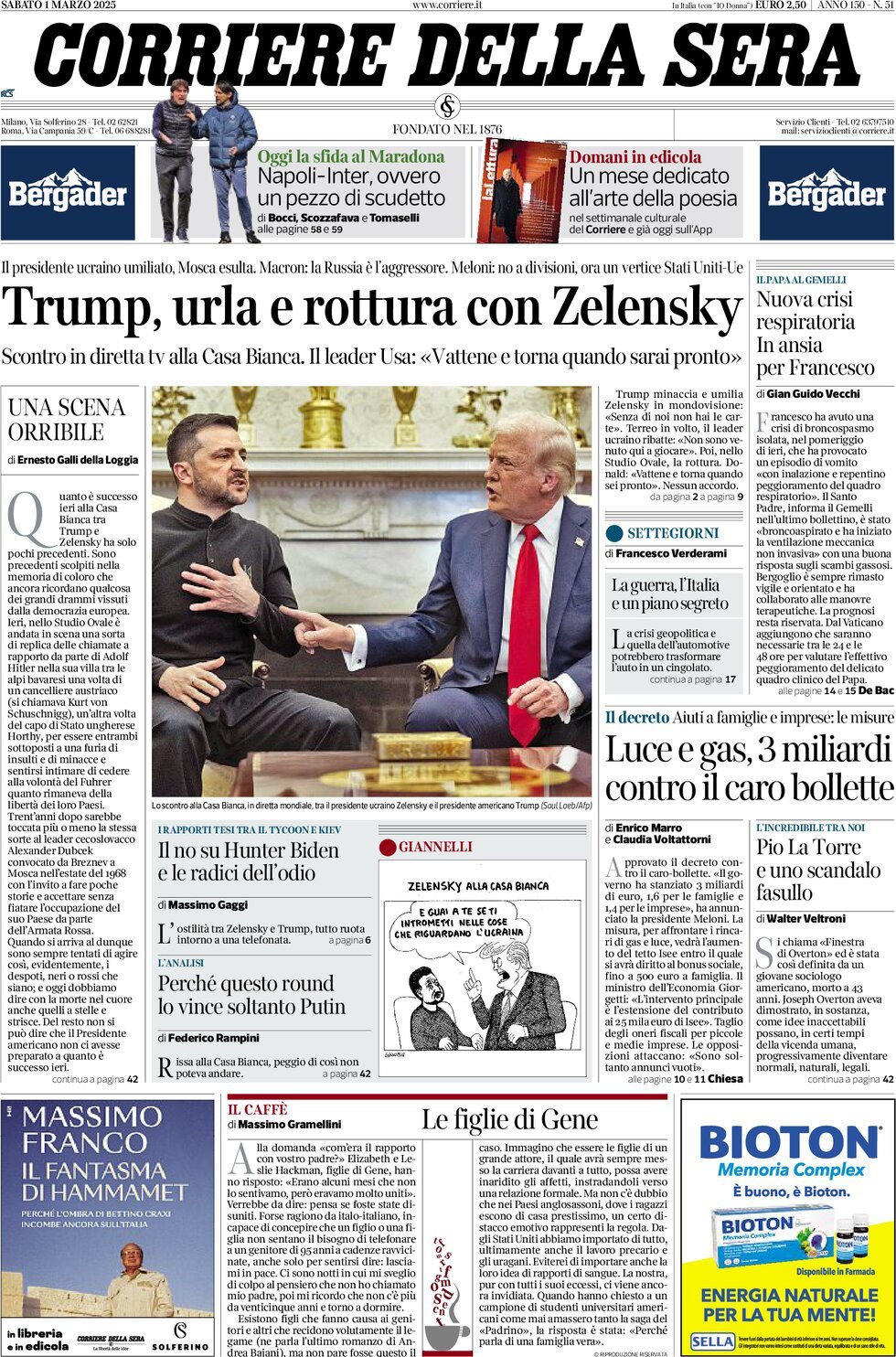 Prima-pagina-del-corriere-della-sera-edizione-di-oggi-01-03-2025