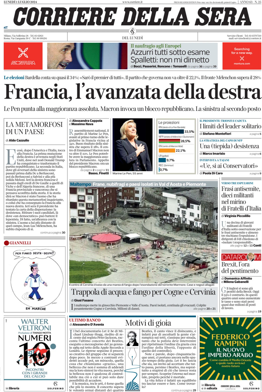 Prima-pagina-del-corriere-della-sera-edizione-di-oggi-01-07-2024