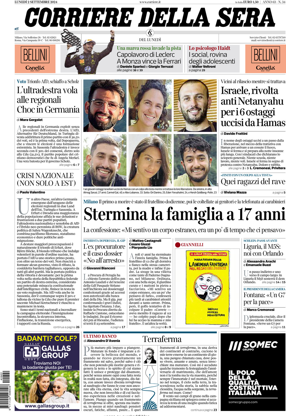 Prima-pagina-del-corriere-della-sera-edizione-di-oggi-02-09-2024