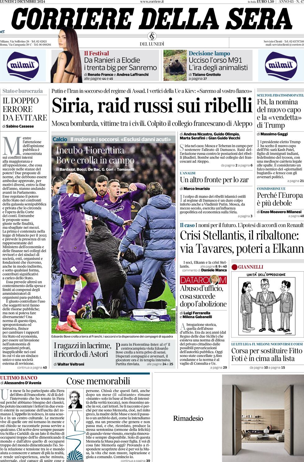 Prima-pagina-del-corriere-della-sera-edizione-di-oggi-02-12-2024