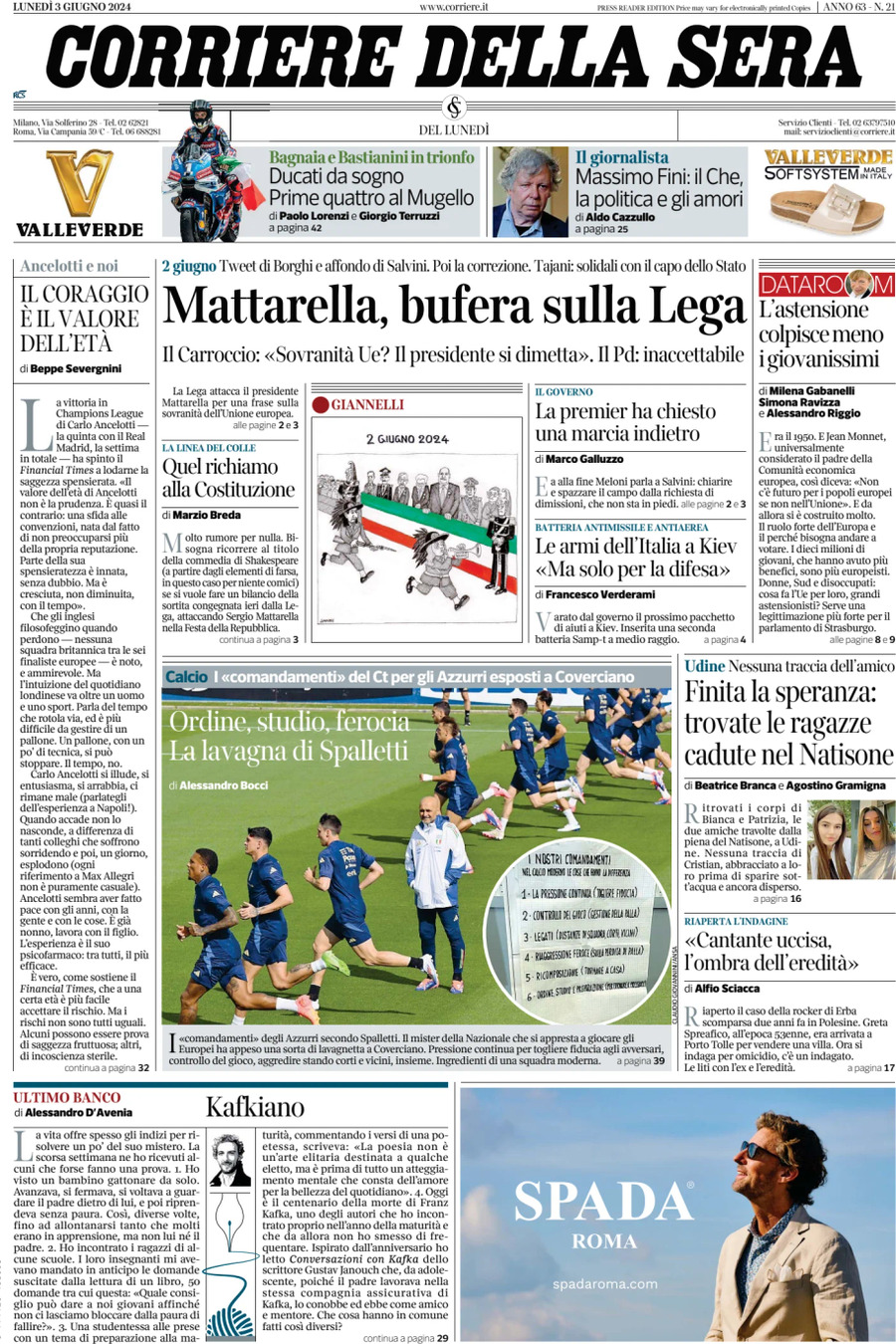 Prima-pagina-del-corriere-della-sera-edizione-di-oggi-03-06-2024