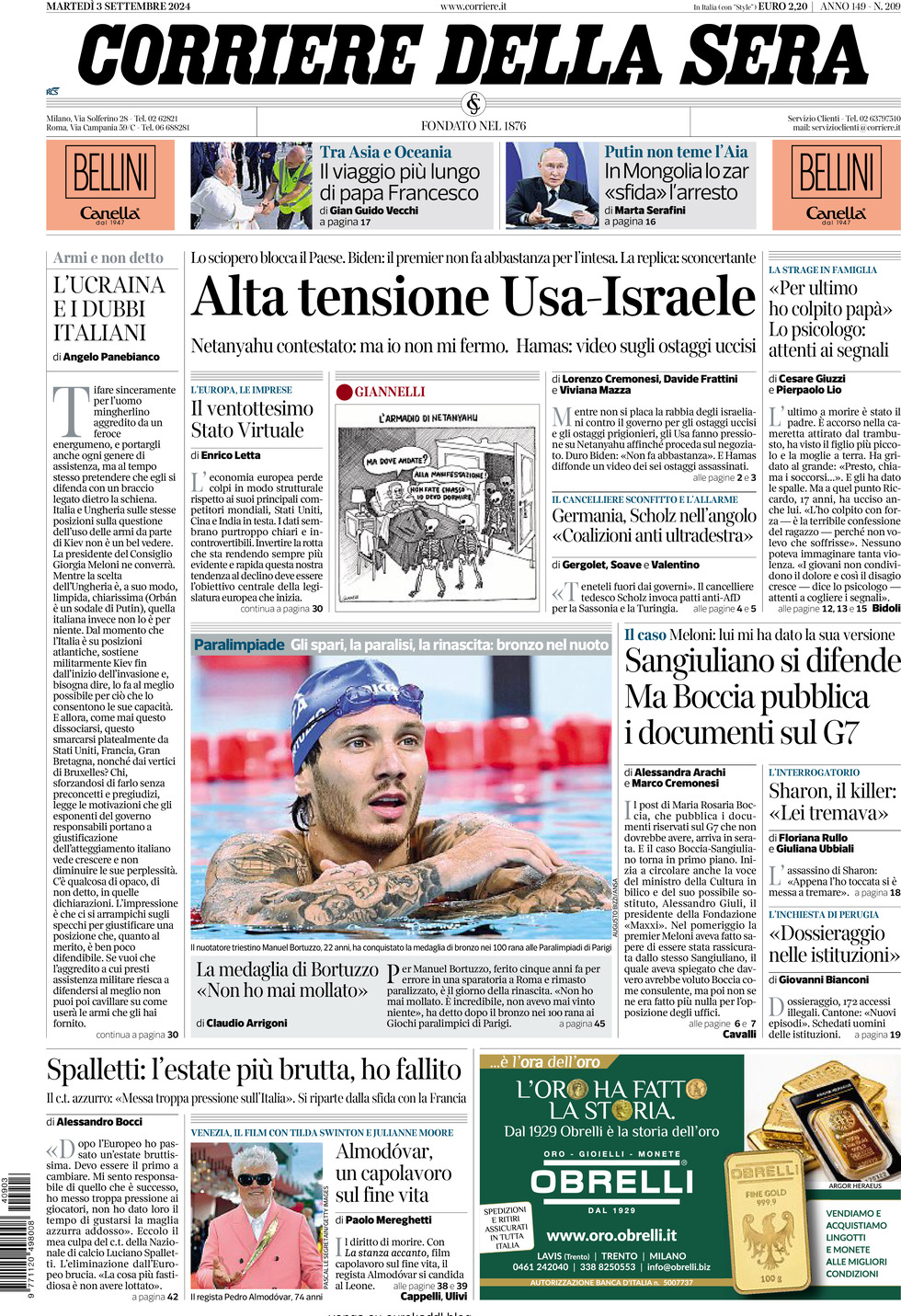 Prima-pagina-del-corriere-della-sera-edizione-di-oggi-03-09-2024