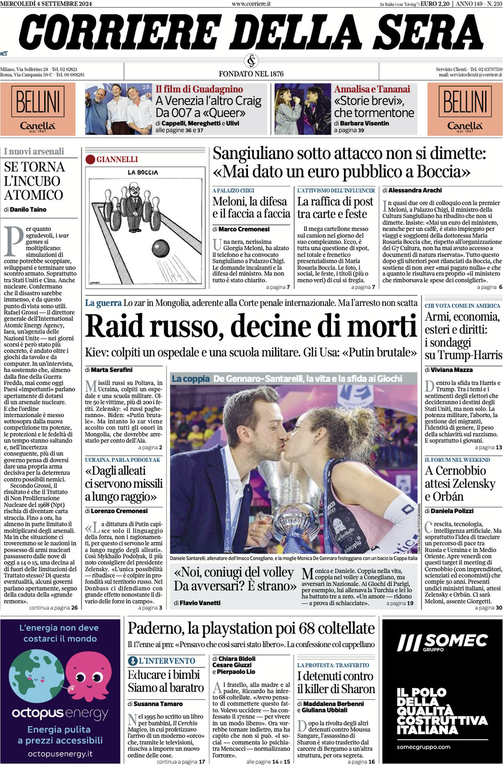 Prima-pagina-del-corriere-della-sera-edizione-di-oggi-04-09-2024