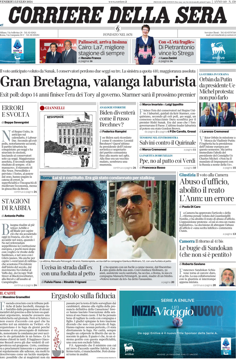 Prima-pagina-del-corriere-della-sera-edizione-di-oggi-05-07-2024