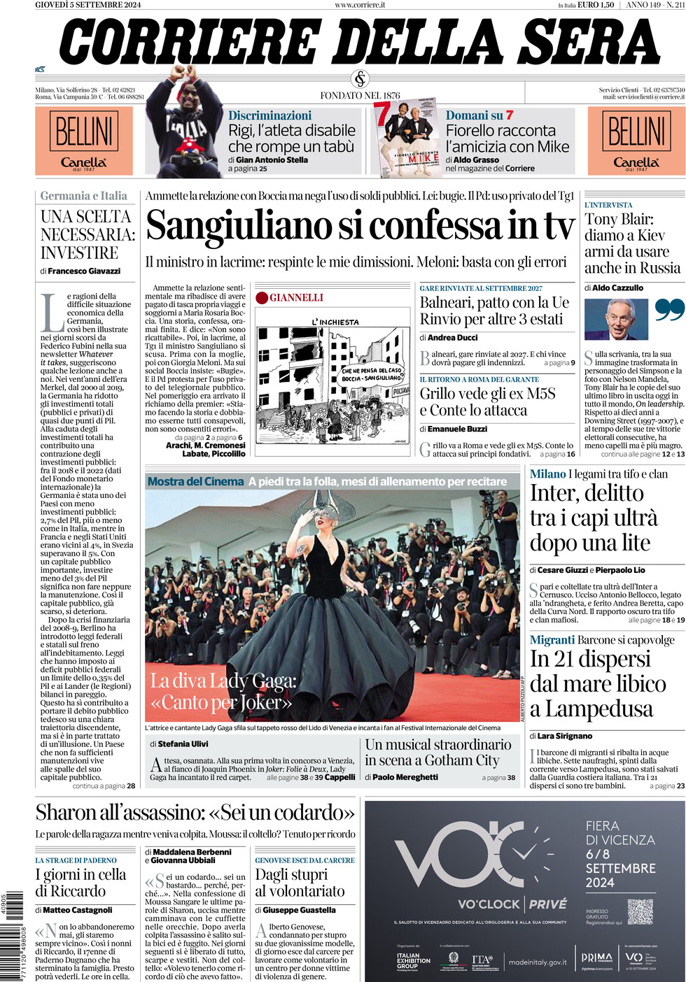 Prima-pagina-del-corriere-della-sera-edizione-di-oggi-05-09-2024