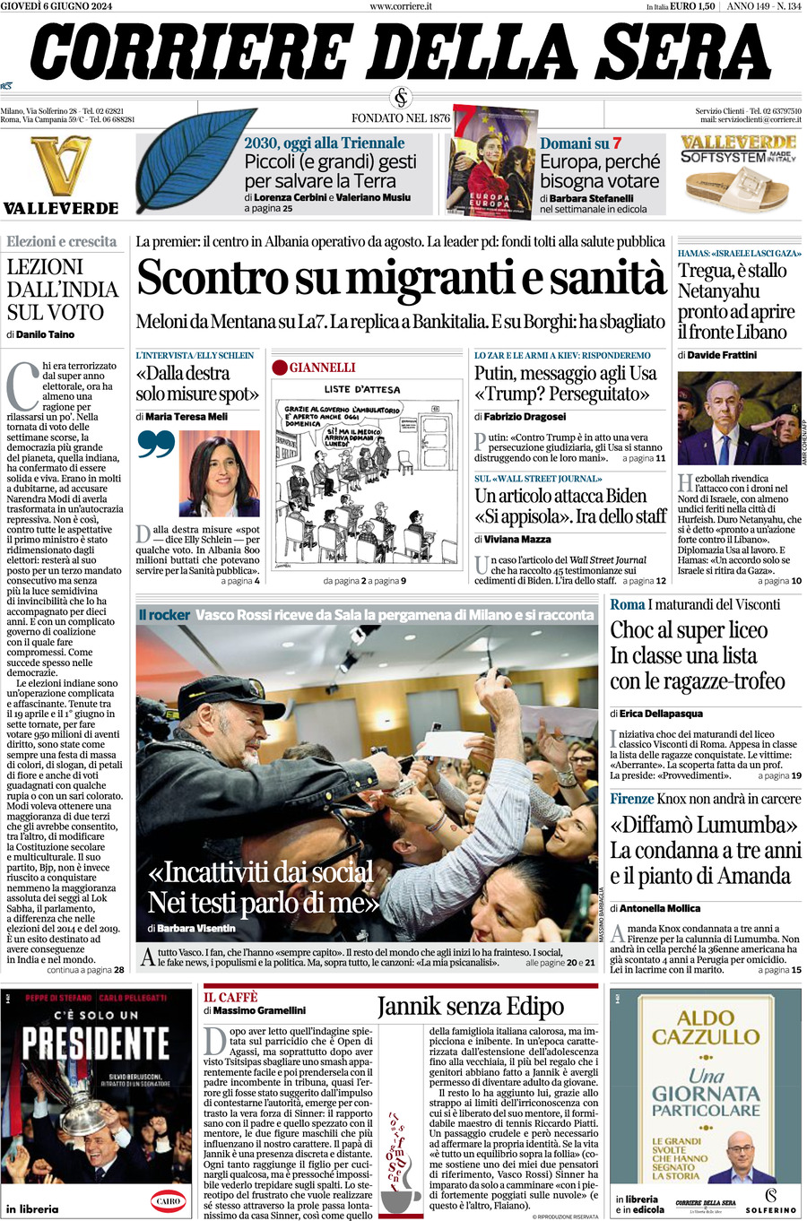 Prima-pagina-del-corriere-della-sera-edizione-di-oggi-06-06-2024