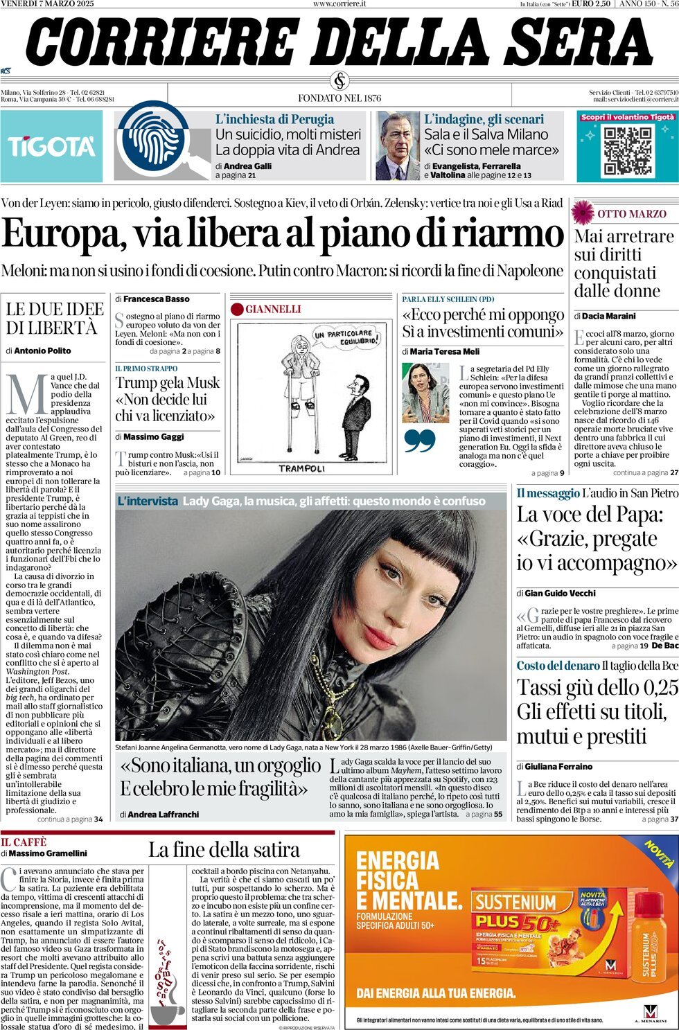 Prima-pagina-del-corriere-della-sera-edizione-di-oggi-07-03-2025