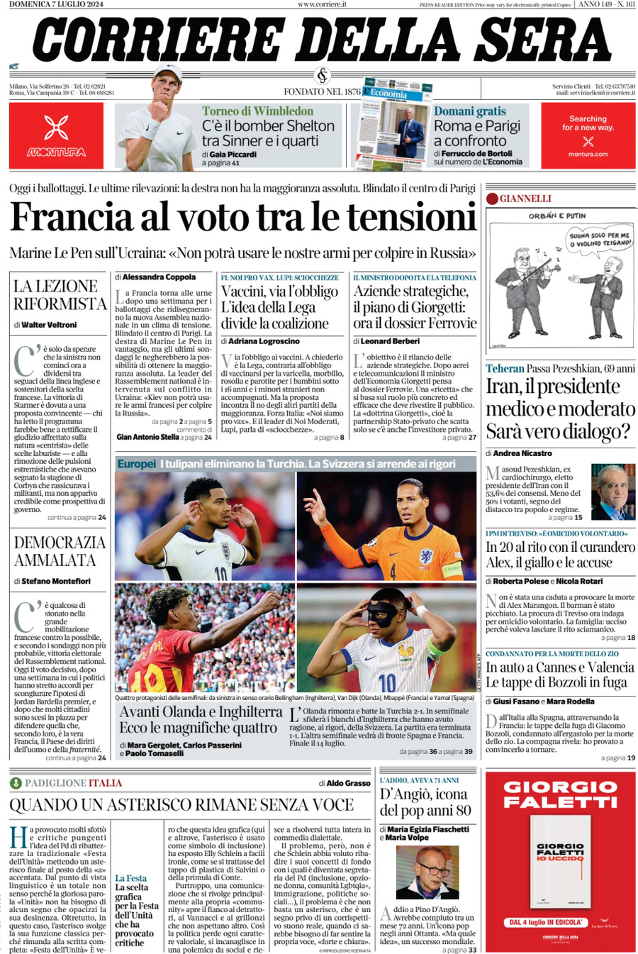 Prima-pagina-del-corriere-della-sera-edizione-di-oggi-07-07-2024