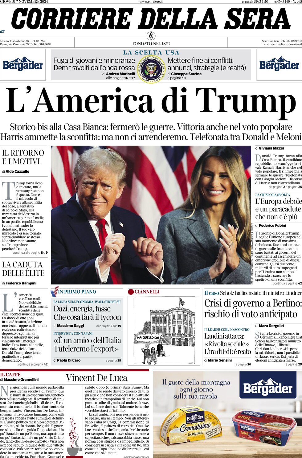 Prima-pagina-del-corriere-della-sera-edizione-di-oggi-07-11-2024