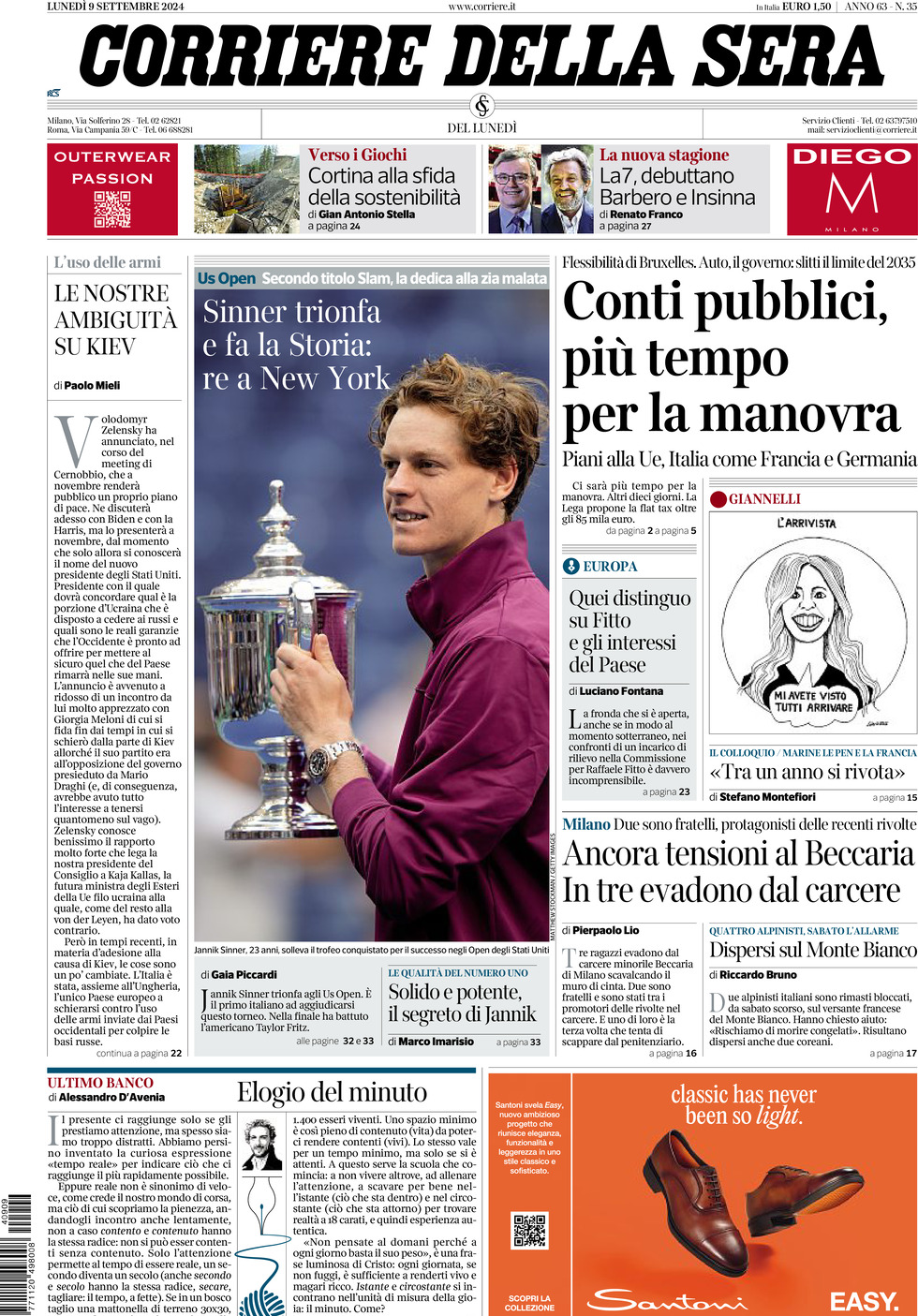 Prima-pagina-del-corriere-della-sera-edizione-di-oggi-09-09-2024