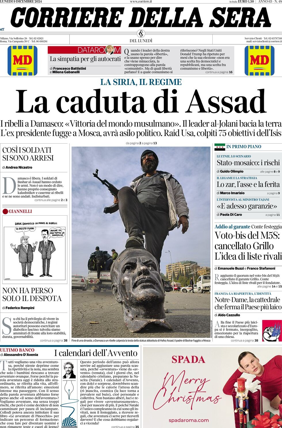 Prima-pagina-del-corriere-della-sera-edizione-di-oggi-09-12-2024