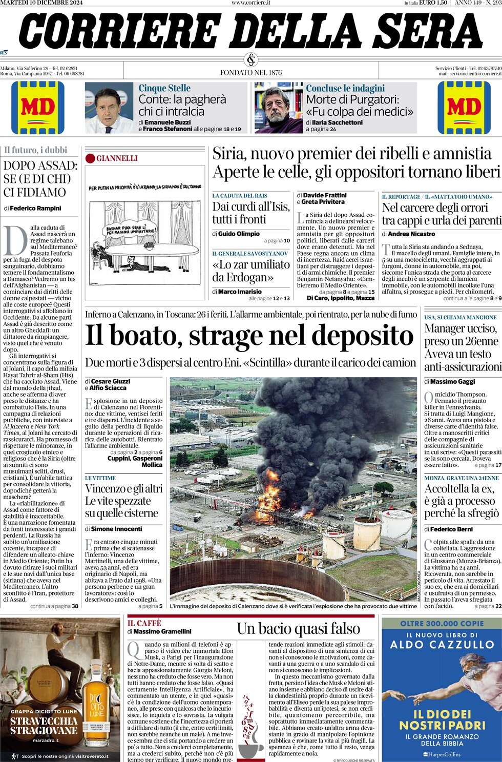 Prima-pagina-del-corriere-della-sera-edizione-di-oggi-10-12-2024