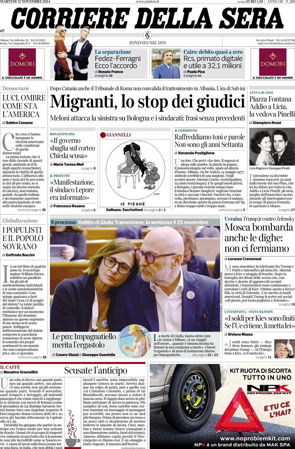 Prima-pagina-del-corriere-della-sera-edizione-di-oggi-12-11-2024