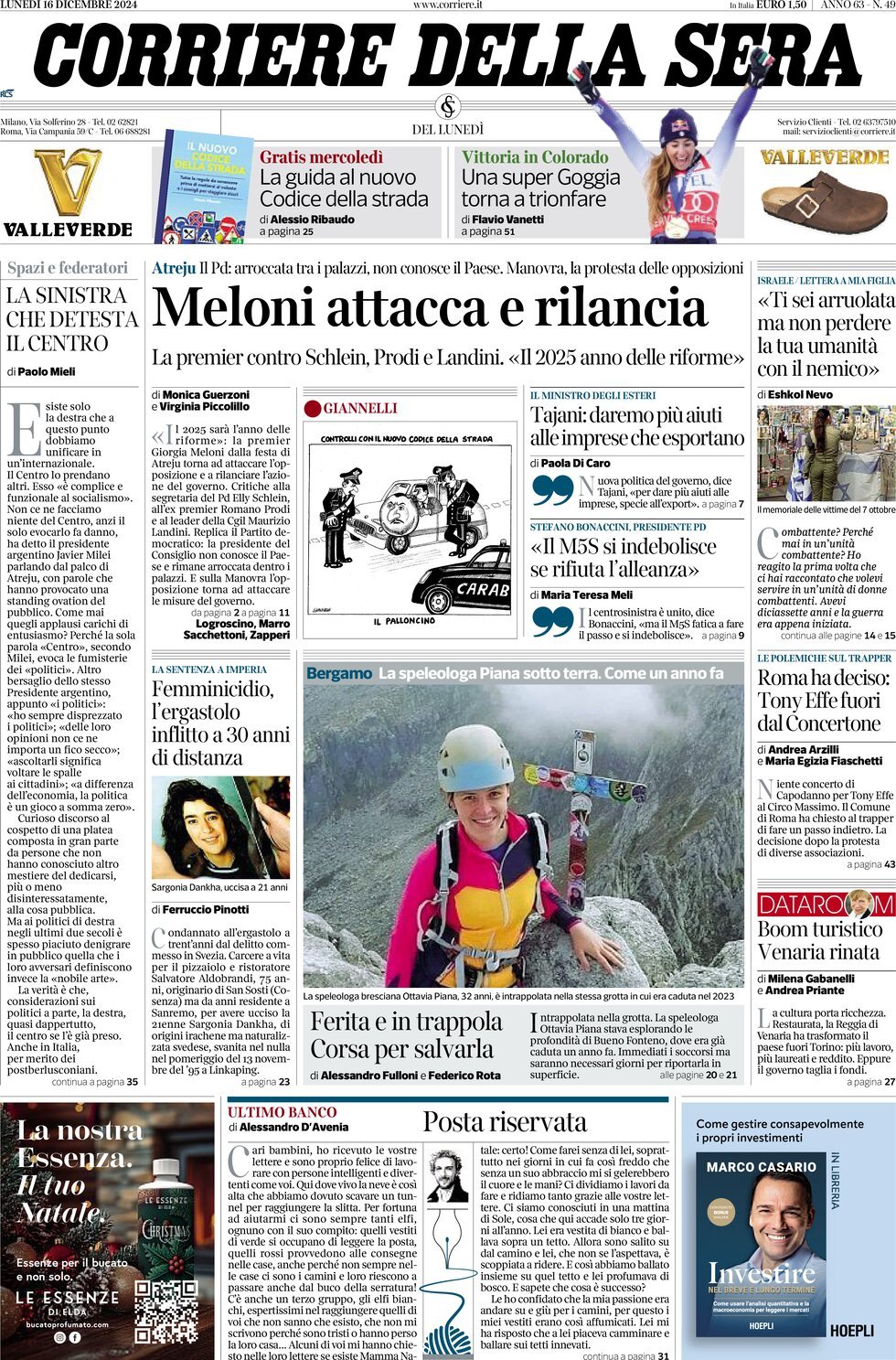 Prima-pagina-del-corriere-della-sera-edizione-di-oggi-16-12-2024