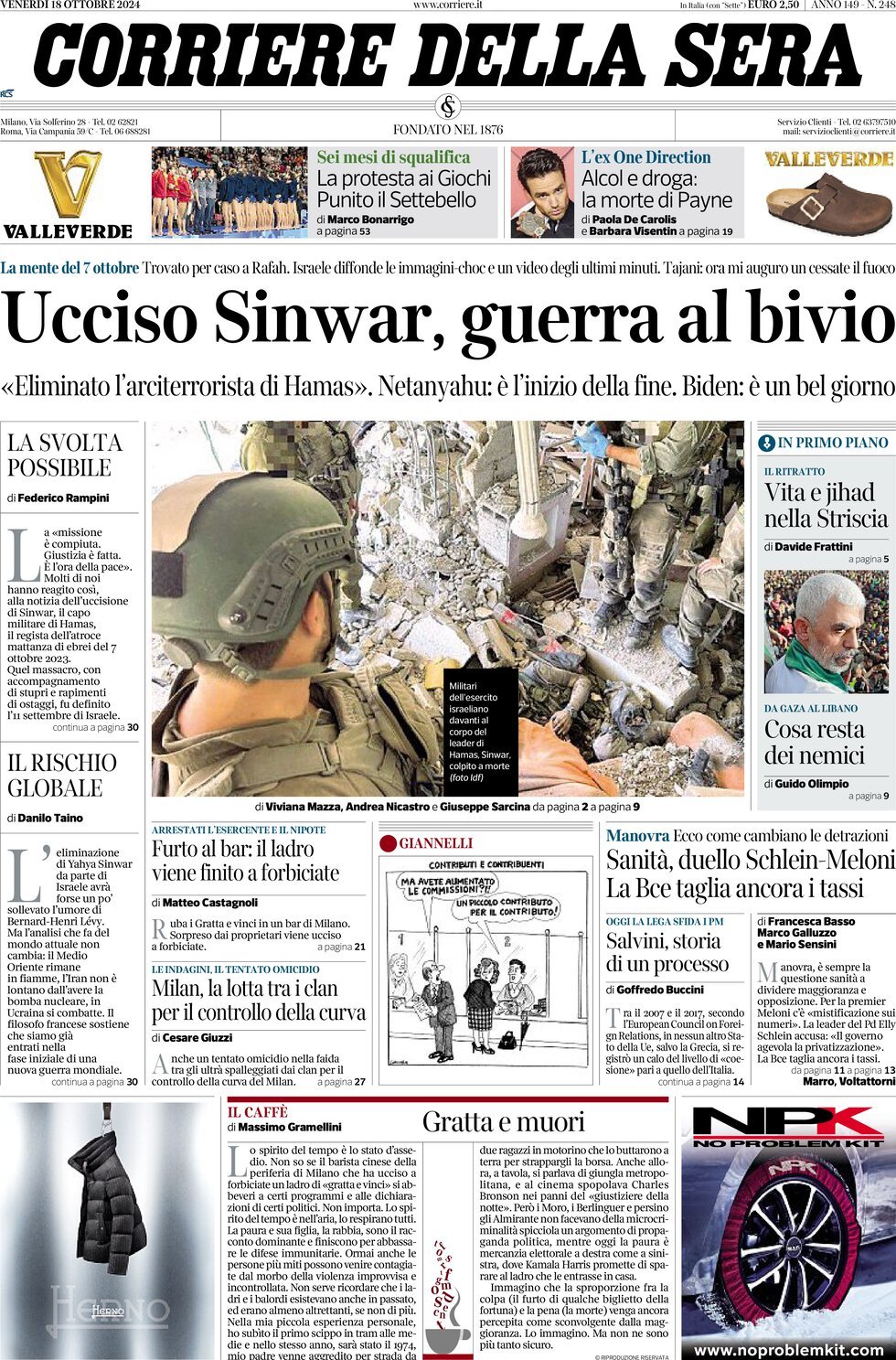 Prima-pagina-del-corriere-della-sera-edizione-di-oggi-18-10-2024