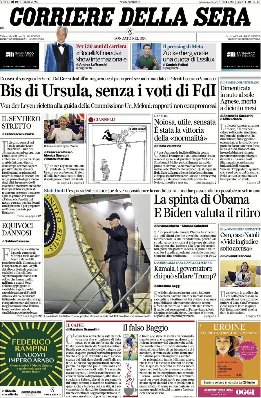 Prima-pagina-del-corriere-della-sera-edizione-di-oggi-19-07-2024