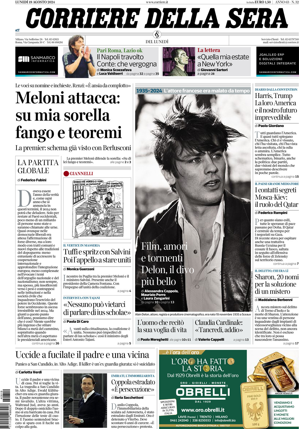 Prima-pagina-del-corriere-della-sera-edizione-di-oggi-19-08-2024