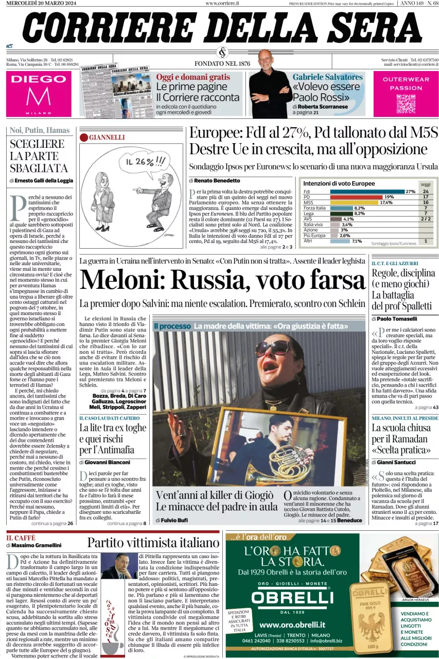 Prima-pagina-del-corriere-della-sera-edizione-di-oggi-20-03-2024