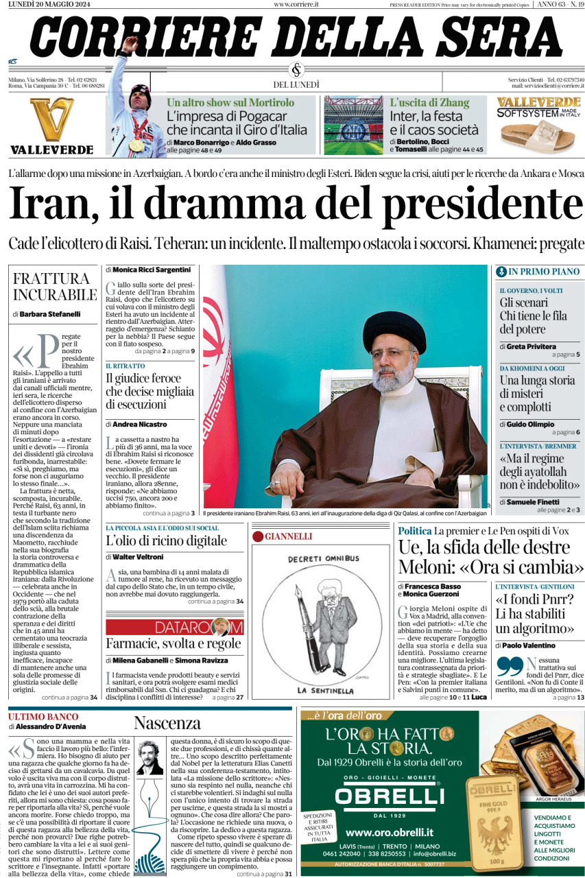 Prima-pagina-del-corriere-della-sera-edizione-di-oggi-20-05-2024