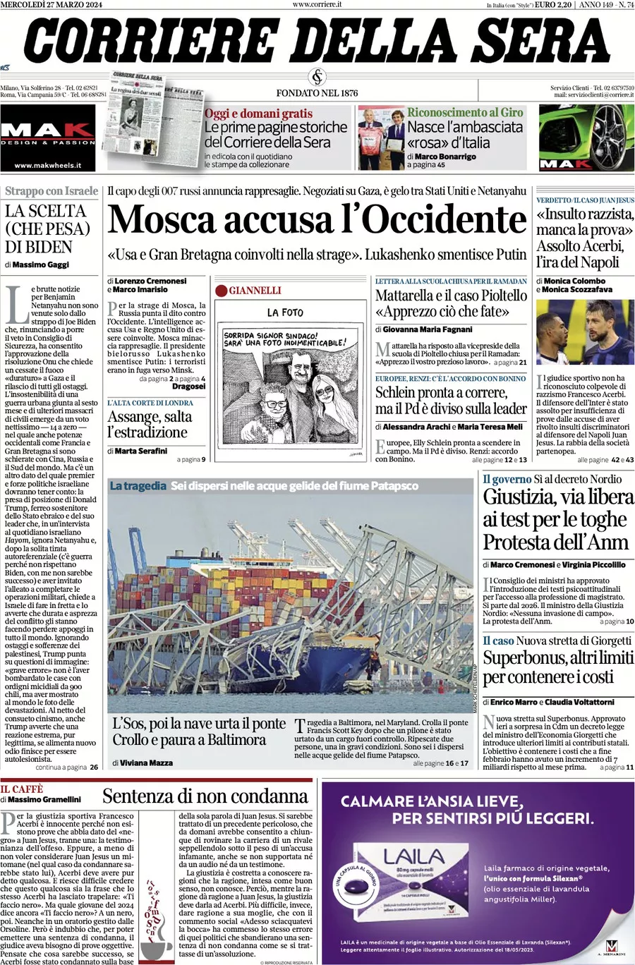 Prima-pagina-del-corriere-della-sera-edizione-di-oggi-27-03-2024