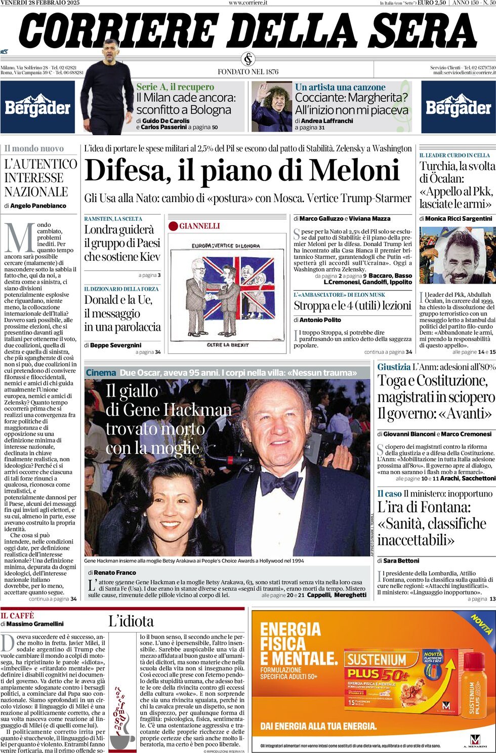 Prima-pagina-del-corriere-della-sera-edizione-di-oggi-28-02-2025