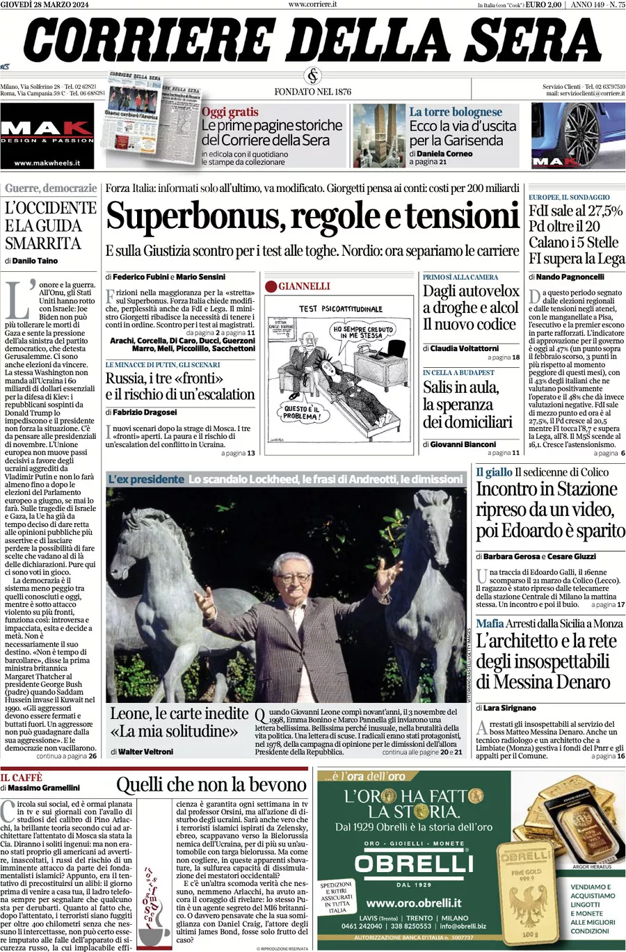 Prima-pagina-del-corriere-della-sera-edizione-di-oggi-28-03-2024